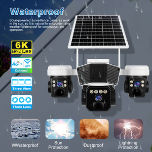 Năng lượng mặt trời-Powered ngoài trời cctv IP <span class=keywords><strong>Camera</strong></span> ba ống kính liên kết tầm nhìn ban Đêm 4G Thẻ Sim năng lượng mặt trời sạc Wifi/4G mạng không dây <span class=keywords><strong>Camera</strong></span> - Product Image 3