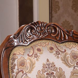 <span class=keywords><strong>Chaise</strong></span> de salle à manger classique, dossier <span class=keywords><strong>en</strong></span> tissu, fauteuil, style américain, tissu floral, <span class=keywords><strong>chaise</strong></span> de bureau à domicile - Product Image 3