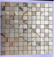 Mosaïque moderne 300x300 en aluminium, carrelage d'art, miroir mural décoratif populaire le plus populaire pour salle de bain, hôtel, mur intérieur, échantillon gratuit