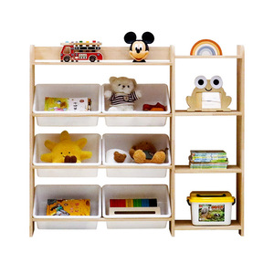 Estante de Almacenamiento de Juguetes para Niños, Estilo Simple, Madera Maciza, Multi-nivel, No Plegable, Hecho en China - Product Image 5