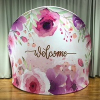 Nouveau 2020 – Affichage portable pour salon professionnel, toile semi-circulaire en tissu 100 % polyester, tube en aluminium de 32 mm de diamètre, support au sol