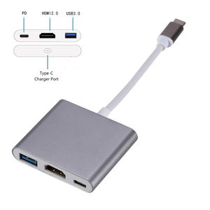 Hub <span class=keywords><strong>USB</strong></span>-<span class=keywords><strong>C</strong></span> 3 en 1 a <span class=keywords><strong>HDMI</strong></span> 4K Compatible con <span class=keywords><strong>USB</strong></span> 3.0 y Carga PD, Adaptador <span class=keywords><strong>USB</strong></span>-<span class=keywords><strong>C</strong></span> 3.1 para Mac Air Pro, Huawei Mate10, <span class=keywords><strong>Samsung</strong></span> S8 Plus - Product Image 3