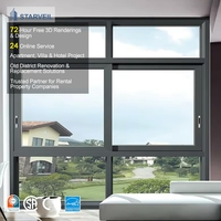 Portes et fenêtres coulissantes extérieures en alliage d'aluminium AS2047, double vitrage, design moderne, isolation thermique certifiée Energy Star pour