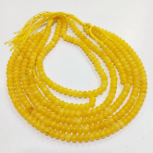Cuentas de Cuarzo Amarillo Natural, Forma Rondelle, Lisas, 8mm, Vendidas por Hilo de 8 Pulgadas - Product Image 1