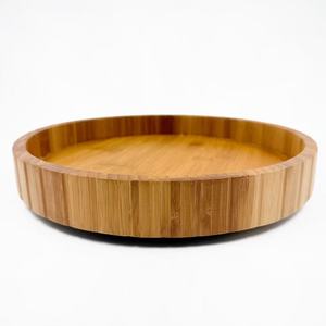 Bamboo Rotating <b>Tray</b> 29.8Cm Wooden Pattern For Home Restaurant Tea <b>Snack</b> Serving - Product Image 2