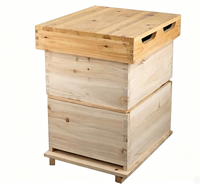 Colmena Plana de 10 Cuadros Estilo Chino, Madera Maciza, Colmena de Apicultura con Cera de Abeja