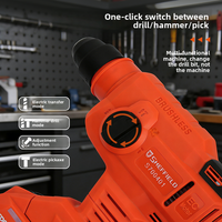 Marteau perforateur rotatif sans fil Steel Shield, perceuse à batterie lithium-ion sans balais, perceuse à percussion multifonction haute puissance de qualité industrielle pour béton