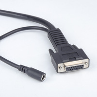 Cable de Diagnóstico OBDII de 16 Pines Macho a DB15 Hembra con Fuente de Alimentación Externa de CC