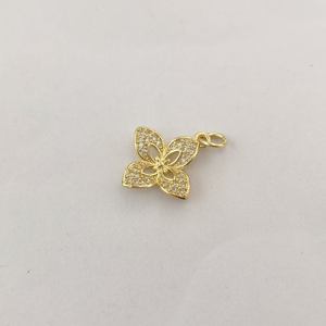 10 buah liontin gandulan Patrick lapis emas empat daun semanggi kuningan bandul untuk pembuatan perhiasan anting - Product Image 4