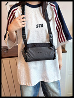 Nouveau sac à bandoulière/sac travers léger et grande capacité pour homme, en nylon uni, style Dopamine, avec fermeture éclair et doublure en polyester – Polyvalent