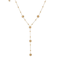 Collier chaîne longue en Y, personnalisé OEM, tendance, géométrique, délicat, en acier inoxydable plaqué or PVD 18K avec zircon