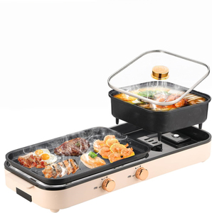 Superficie de Cocción Antiadherente, Parrilla Eléctrica y Olla Caliente 2 en 1 para el Hogar, sin Humo, para 2-3 Personas - Product Image 1