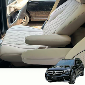 Fundas de Asiento Completas para Mercedes-Benz GLS400 2022 -- Gris Plateado Perla con Beige (Seis Plazas) - Product Image 1