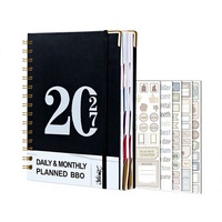Agenda à feuilles mobiles en PVC pour l'organisation transfrontalière, planificateur quotidien, calendrier 2027, cadeau, organisateur d'efficacité