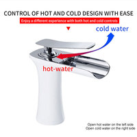 Robinet mélangeur cascade moderne pour lavabo, robinet de salle de bain personnalisé eau chaude et froide en laiton à 2 trous avec cartouche en céramique