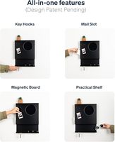 Nouveau porte-clés mural en métal noir et organiseur de courrier : dissimulez votre courrier avec un design moderne et minimaliste