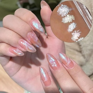 Poudre chromée <span class=keywords><strong>effet</strong></span> aurora 6 couleurs, texture boue, paillettes nacrées rose bleu, flocons onctueux <span class=keywords><strong>effet</strong></span> caméléon, feuilles d'or pour ongles - Product Image 5
