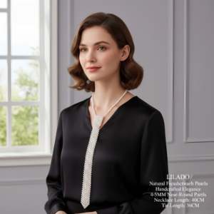 Collar de Perlas de Agua Dulce Naturales Tejidas a Mano WENCHI, Colección Elegante de 500g con Shopify - Product Image 2