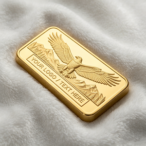 Lingot commémoratif personnalisé en métal plaqué or, avec aigle <span class=keywords><strong>chauve</strong></span> en relief 3D, pour cadeau d'entreprise - Product Image 2