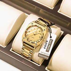 Reloj de Pulsera POEDAGAR 788 para Mujer, <span class=keywords><strong>Dorado</strong></span>, de Lujo, con Correa de Acero Inoxidable, Resistente al Agua, Luminoso, de Cuarzo - Product Image 1