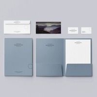 Porte-documents de présentation personnalisé à une ou deux poches, format lettre, imperméable, en papier doux au toucher, avec impression et couleurs personnalisées