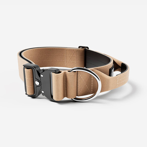 Custom Gewatteerde Neopreen Nylon Heavy Duty Combat Lasergravure Metalen Gesp Logo Tactische Hondenhalsband