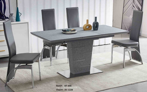 Hiện Đại Thiêu Kết Đá Hàng Đầu Chân Thép Không Gỉ Bàn Ăn Mở Rộng Cho Phòng Ăn Giá Rẻ Giá Tre Đồ Nội Thất Cho Nhà - Product Image 4