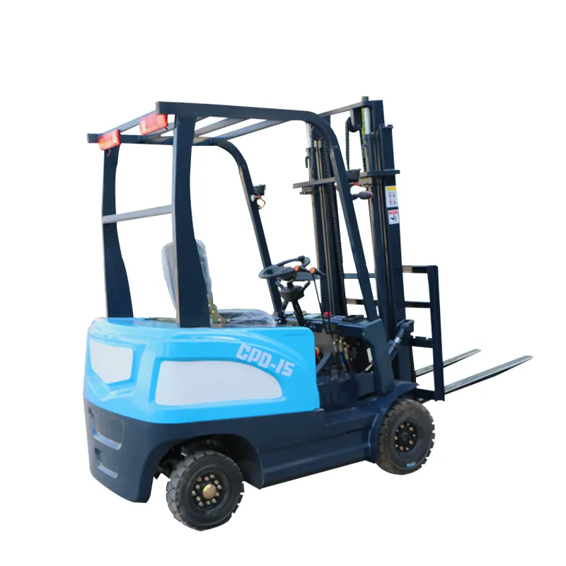 China-Made New Electric Forklift with Elevated Battery Four-Wheel Warehouse Handling Truck Hand-Powered