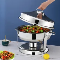 Luxe bruiloft serveer schaal gouden klassieke chafing dish 9.0L buffetset roestvrij staal voedselwarmer high-end hotel restaurant catering
