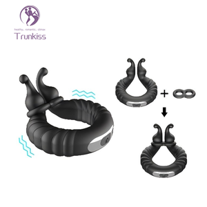 แหวนอสุจิแบบสั่นทำจากซิลิโคนและ ABS วัสดุสำหรับผู้ใหญ่สินค้าทางเพศใหม่รูปผึ้งสั่นได้10ความถี่ - Product Image 2