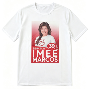 Maglietta Imee Marcos Senator 39 per la Campagna Elettorale nelle Filippine, 100% Poliestere, T-Shirt Promozionale Politica per Eventi e Rali del Senato - Product Image 1