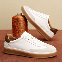 Baskets décontractées pour hommes en cuir véritable de vachette, style rétro, de marque de luxe OEM, haute qualité, plates, pour le quotidien au printemps