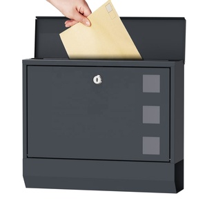 Boîte aux lettres murale de jardin extérieure, sécurisée, résistante aux intempéries, en acier, grande capacité, pour <span class=keywords><strong>la</strong></span> maison et le bureau - Product Image 2