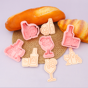 Série de vin <span class=keywords><strong>emporte</strong></span>-pièces en plastique forme de dessin animé écologique pour modèle de verre 3D bricolage argile imprimé Biscuit moule - Product Image 2