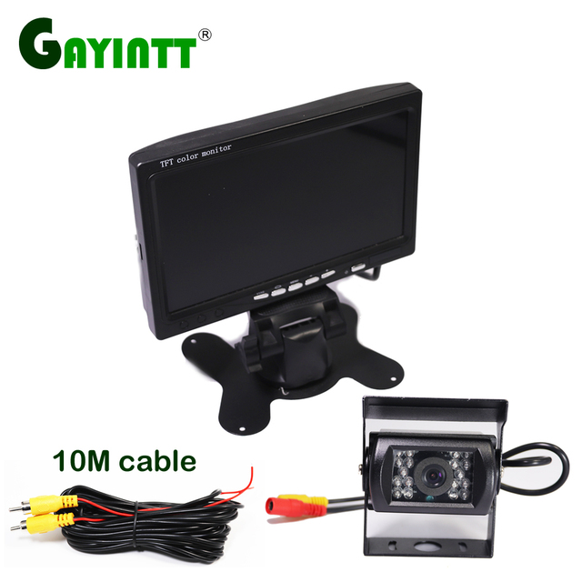 GAYINTT 1080P 170 Degree 7 Inch TFT LCD Color Monitor for Parking System with HD AHD Car Rear View Backup Camera
