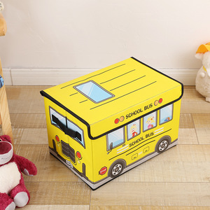Cartoon Auto-förmige Kinder Aufbewahrung sbox Kinder Faltbare Vlies Kleidung und Spielzeug <span class=keywords><strong>Organizer</strong></span> Laminated Recta ngle Design - Product Image 3