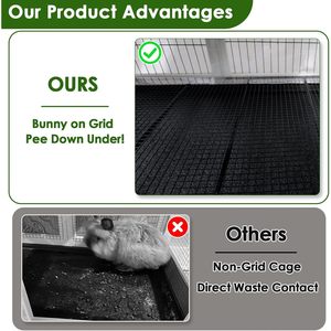 Maison de lapin haut de gamme à 2 étages avec protège-urine 2 plateaux amovibles pour petits animaux Emballage de boîte de clapier de lapin de style simple - Product Image 3