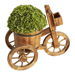 Panier en <span class=keywords><strong>bois</strong></span> rétro naturel Pot de fleurs créatif Pot de plantes support décoration de <span class=keywords><strong>jardin</strong></span> brouette planteur <span class=keywords><strong>jardin</strong></span> <span class=keywords><strong>bois</strong></span> - Product Image 1