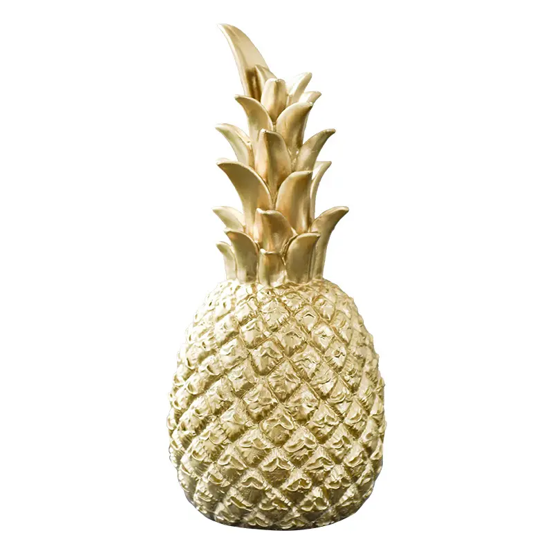 Creative Modern Polyresin Pineapple with long leaf Decoration for Home Decor Resin Ananas Sculpture