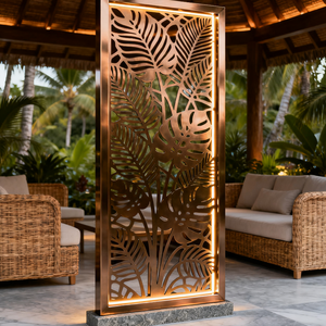 Parete Divisoria in Acciaio Inox con Saldatura Senza Giunture, Divisorio Metallico per Lobby di Hotel, Decorativo, dal Produttore - Product Image 1