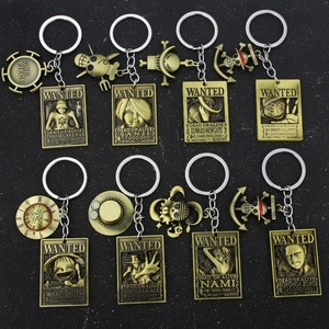 11 styles de bijoux en métal pour femmes et hommes, WANTED 1 PIECE, 3 milliards, Luffy, Nami, Zoro, Ace, Chopper, Law, Sanji, porte-clés en alliage, anime - Product Image 6