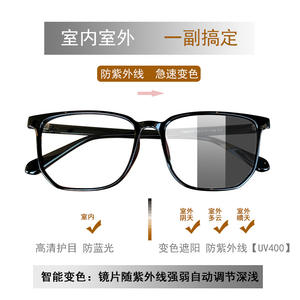 Nouvelles lunettes photochromiques anti-lumière bleue à monture carrée TR90, protection UV400, verres PC gris, lunettes de sécurité type 3, pare-soleil - Product Image 5