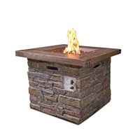Table de foyer au gaz Peaktop de style moderne 50000-74999 BTU, écologique, sans fumée, en métal MGO thermolaqué, certifiée ETL CE, garantie 1 an