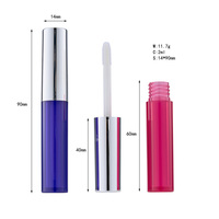 Tubes de brillant à lèvres vides de 2 ml, personnalisés par le fabricant, avec gravure laser visible, luxe or et argent
