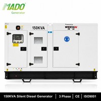 Groupe électrogène silencieux de secours d'urgence Weichai Baudouin 120 kW 150 kVA certifié par l'usine de générateurs de Guangzhou pour les opérations industrielles