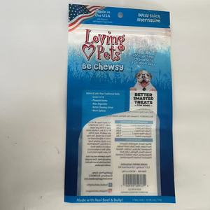 Пакет для корма для животных с индивидуальным логотипом, трехсторонней запайкой, застежкой-молнией и окном, пластиковый, для лакомств для собак, жевательных снеков, булли-стиков - Product Image 1