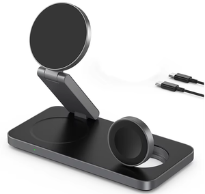 Caricatore Wireless 3-in-1 Rapido con Funzione Magnetica, 15W per Telefoni Cellulari e Smartwatch, Compatibile con Smartphone <span class=keywords><strong>Apple</strong></span> - Product Image 1