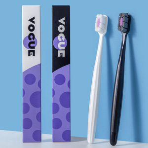 Cepillo de dientes Vogue con cerdas suaves para adultos, manual, blanco y negro, 10000 cerdas, alta calidad - Product Image 1