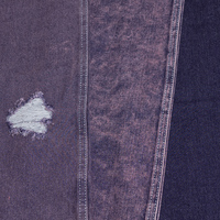 Tissu denim tissé teint en fil violet, délavé, éco-responsable et coloré, pour robes, jupes, jeans et pantalons pour femmes, garçons et filles, en stock