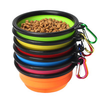Usine en gros pliable bol d'alimentation pour animaux de compagnie pliable chat nourriture bol d'eau avec crochet Portable chien bol mangeoire